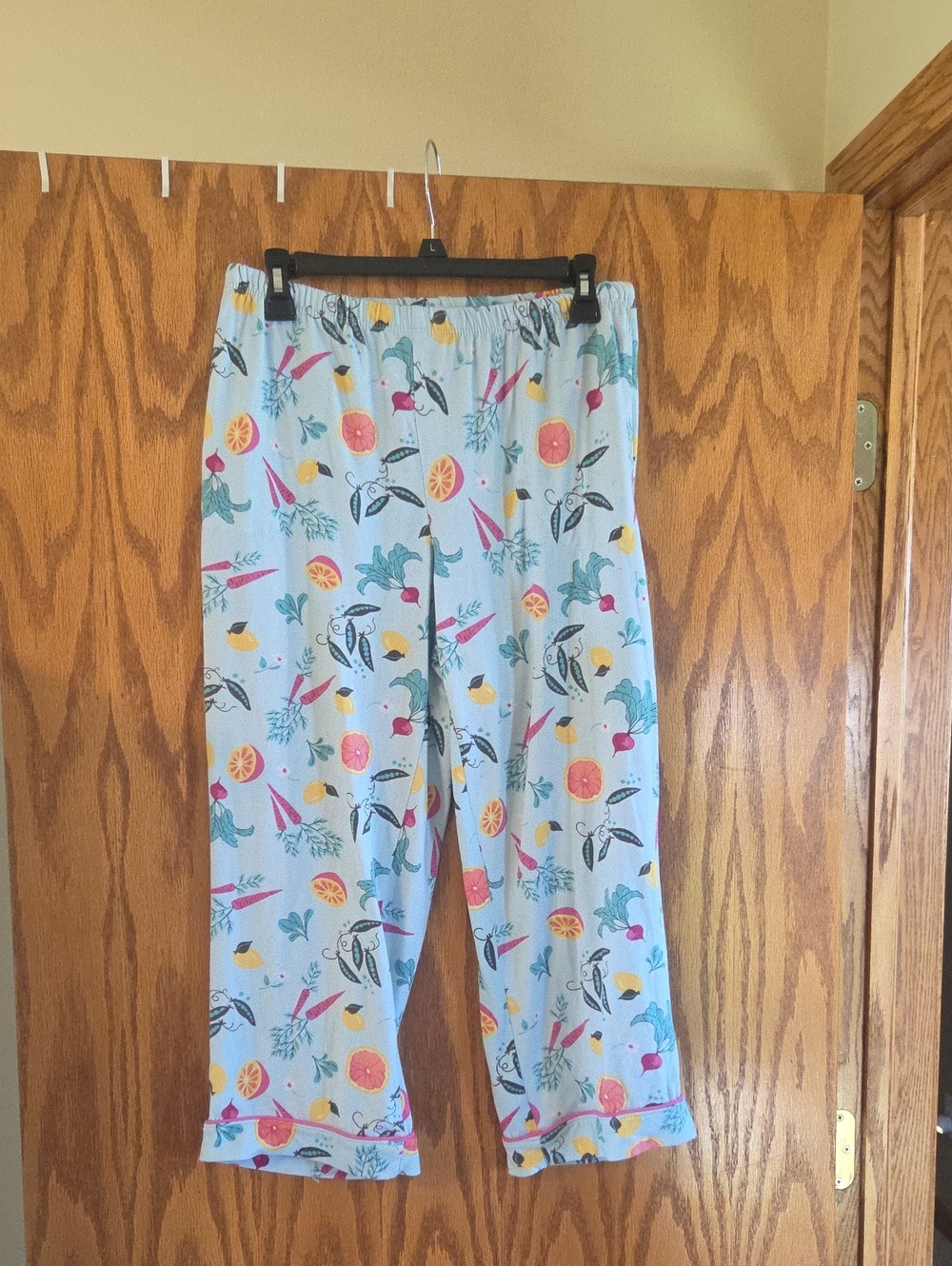 Secret Treasures Light Blue Fruit & Botanical Print Pajama Pants